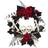 Halloween Skeleton Artificial Roses Wreath, Black One Size