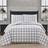 London Fog Plaid Flannel Bedspread White, Grey (228.6x228.6cm)