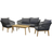 Venture Design Chania Loungeset, 1 Bord inkl. 2 Stolar & 1 Soffor