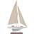 Olivia & May 22" x 14" Coastal Pine Wood and Linen Sailing Boat Sculpture Decoration 55.9cm