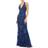 Mac Duggal Floral Beaded Column Gown - Midnight