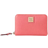 Dooney & Bourke Pebble Grain Large Zip Around Credit Card Case - Hot Pink