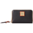 Dooney & Bourke Pebble Grain Large Zip Around Credit Card Case - Black