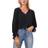 Vince Camuto Clip Dot Smocked Cuff Top - Rich Black