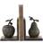 Olivia & May 5" x 4.5" Set of 2 Metal Pear and Apple Sculpture Fruit Bookends Gray Decoration 13cm