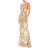 Mac Duggal Embellished Leaf Evening Gown - Nude/Gold