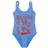 Ganni Graphic Logo One Piece Swimsuit - Azure Blue