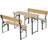 OutSunny 3 Piece Wooden Table Patio Dining Set