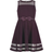 Calvin Klein Girl's Illusion Mesh Hem Dress - Dark Purple