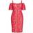 City Chic Lace Whisper Dress - Raspberry/Nude