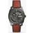 Fossil Machine Three-Hand Date Brown Leather