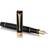 Parker Duofold Centennial Fountain Pen Classic Black with Gold Trim Medium Solid Gold Nib Black Ink and Convertor Premium Gift Box
