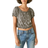 Lucky Brand Bubble Hem Crop Top - Grey Multi