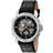 Heritor Automatic Conrad Skeleton Leather-Band Black