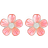 Pia & Per Flowers Ear Studs - Silver/Pink