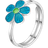 Pia & Per Flower Ring - Silver/Blue/Green