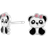 Nordahl Andersen Panda Earrings - Silver/Black/Pink/White