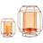 Gift Decor Lyseholder Kobber Rav Lanterna Metal Glas (19 x 20 x 19 cm) Fyrfadsstage