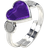 Pia & Per Heart Ring - Silver/Purple
