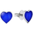 Pia & Per Hearts Ear Studs - Silver/Blue