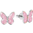 Pia & Per Butterflies Ear Studs - Silver/Pink