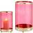Gift Decor Lyseholder Pink Gylden Cylinder Metal Glas (12,2 x 19,5 x 12,2 cm) Fyrfadsstage