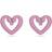 Swarovski Heart Una Clip Earrings - Silver/Pink
