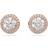 Swarovski Constella Round Cut Stud Earrings - Rose Gold/Transparent