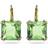 Swarovski Millenia Square Cut Drop Earrings - Gold/Green