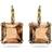 Swarovski Millenia Square Cut Drop Earrings - Gold/Brown