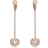 Swarovski Generation Clip Earrings - Rose Gold/Transparent