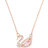 Swarovski Dazzling Swan Necklace - Rose Gold/Transparent/Pink