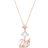 Swarovski Dazzling Swan Y Necklace - Rose Gold/Transparent/Pink