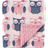 Hudson Mink Blanket with Dotted Backing Owls