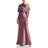 Amsale Draped Bodice Gown - Mauve