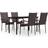 vidaXL 3099391 Patio Dining Set, 1 Table incl. 4 Chairs