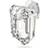 Swarovski Mesmera Single Octagon Cut Clip Earring - Silver/Transparent