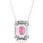 Swarovski Chroma Octagon Cut Necklace - Silver/Pink