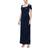 Alex Evenings Cold-Shoulder Draped Metallic Gown - Navy Blue