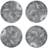 Hilke Collection Black Marble Coasters 4 Stk Nikkelbelagt Messing Dækkeservietter & Coasters Marmor Sort 1989-002 Glasbrik 4stk