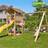 Jungle Gym Cottage Play Tower Complete with Swing Module Extra & Slide