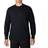 Smith Extended Tail Mini Thermal Knit Henley Pullover - Black