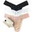 Hanky Panky Supima Cotton Original Rise Thongs 3-pack - Black/White/Chai