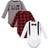 Little Treasures Cotton Bodysuits 3-pack - Lumberjack Bow Tie (10177651)