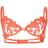 Fleur Du Mal Lily Embroidery Plunge Demi Bra - Orange