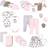 Hudson Layette Start Set Baby Shower Gift 25-pack - Modern Pink Safari (10157478)