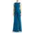 Eliza J Sleeveless Cascading-Ruffle Gown - Teal