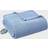 Beautyrest Heated Ribbed Micro Fleece Blankets Blue (228.6x213.36cm)