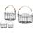 Gift Decor Cirkulær Sort Gylden Metal (2 pcs) Kurv