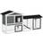 Pawhut Two-Tier Rabbit Hutch with Run Box Slide-Out Tray Ramp